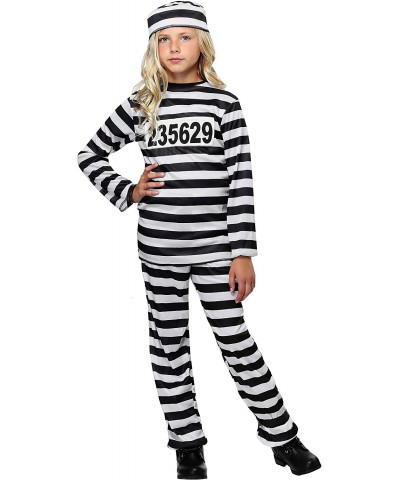 Girl's Prisoner Costume Kid's Prison Uniform Outfit $44.21 Kids' Costumes