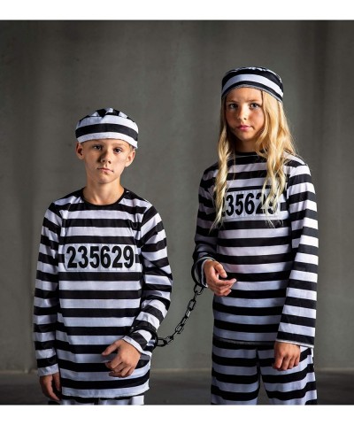 Girl's Prisoner Costume Kid's Prison Uniform Outfit $44.21 Kids' Costumes