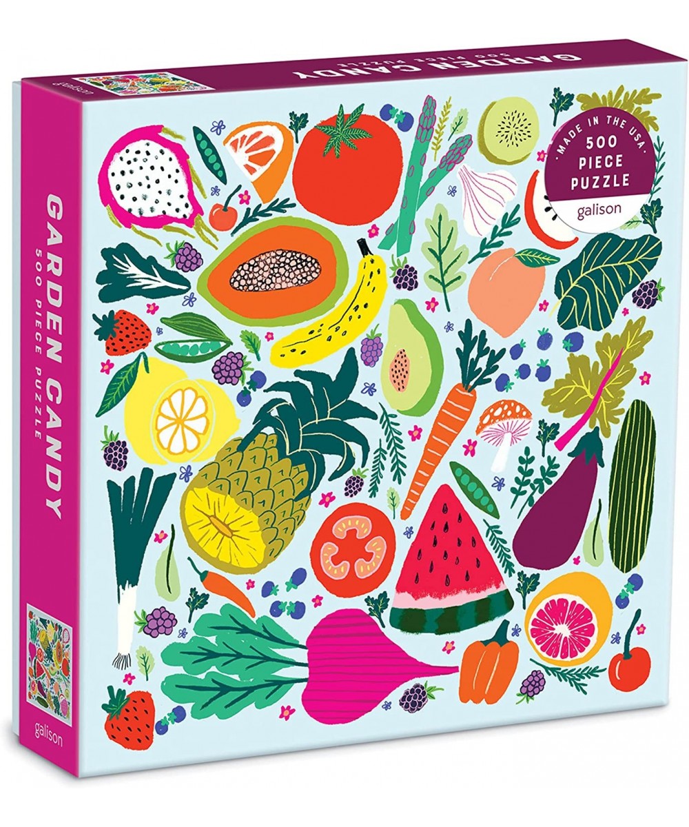 Garden Candy 500 Piece Puzzle from - Featuring a Bright and Colorful Collage of Fruits and Vegetables 19" x 19" Fun & Challen...