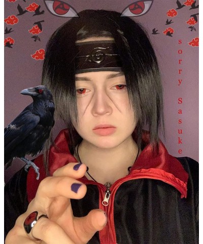 Kids Uchiha Itachi Cosplay Costume Red Cloud Uniform Cloak Obito Tobi Mask with Halloween Long Robe $51.30 Kids' Costumes