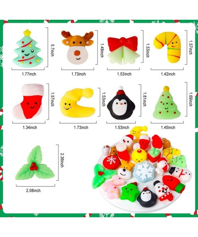 24Pcs Christmas Squishies Toys Mochi Squishy Toys Bulk Party Favor for Kids Christmas Stocking Stuffers Goodie Bag Filler Bul...