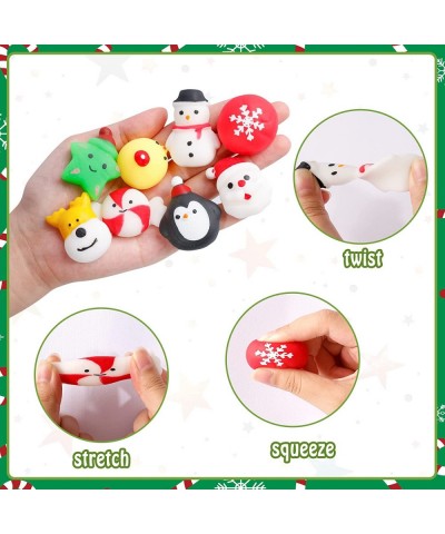 24Pcs Christmas Squishies Toys Mochi Squishy Toys Bulk Party Favor for Kids Christmas Stocking Stuffers Goodie Bag Filler Bul...