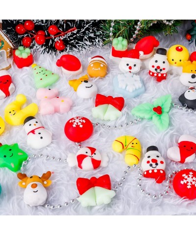 24Pcs Christmas Squishies Toys Mochi Squishy Toys Bulk Party Favor for Kids Christmas Stocking Stuffers Goodie Bag Filler Bul...