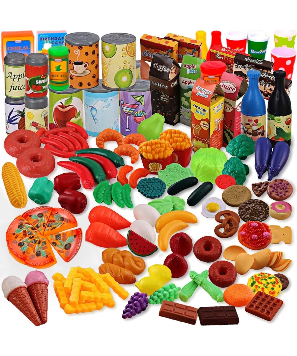 170 Piece Deluxe Pretend Play Food Toy Tasty Treats Plastic Cooking and Grocery Shopping Assortment Set $47.71 Toy Kitchen Pr...