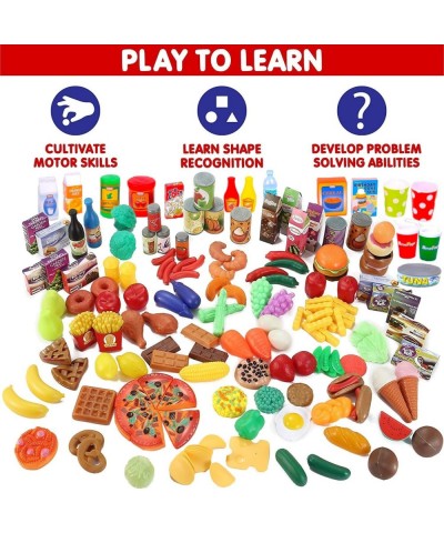 170 Piece Deluxe Pretend Play Food Toy Tasty Treats Plastic Cooking and Grocery Shopping Assortment Set $47.71 Toy Kitchen Pr...