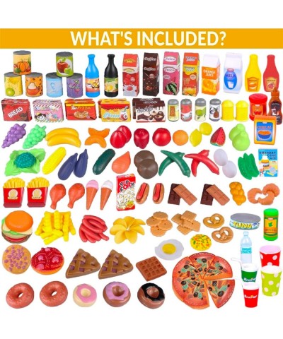 170 Piece Deluxe Pretend Play Food Toy Tasty Treats Plastic Cooking and Grocery Shopping Assortment Set $47.71 Toy Kitchen Pr...