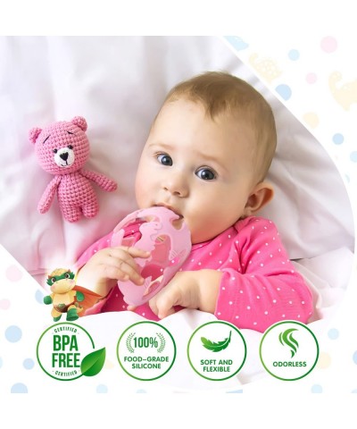 Baby Teething Toys Easy to Hold Dinosaur Teether Ball Food Grade Silicone Lightweight Flexible and Durable Infant Pacifier So...