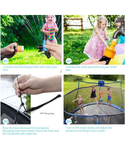 Children's Trampoline Sprinkler Outdoor Backyard Water Park Sprinklers Fun Boys and Girls Summer Toys with Rotating Sprinkler...