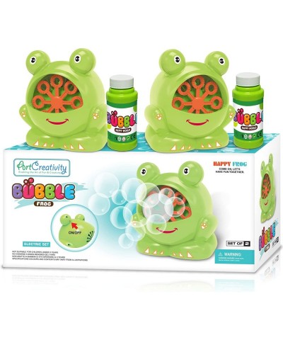 Frog Bubble Machine Set for Kids - 2 Pack - Includes 2 Bubbles Blowing Toys and 2 Bottles of Solution - Fun Summer Outdoor or...