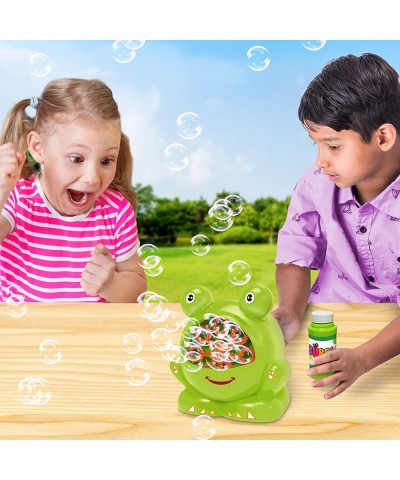 Frog Bubble Machine Set for Kids - 2 Pack - Includes 2 Bubbles Blowing Toys and 2 Bottles of Solution - Fun Summer Outdoor or...