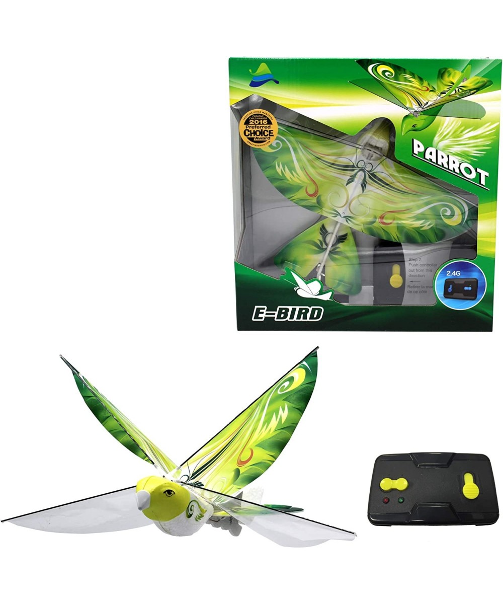 eBird Green Parrot - Flying RC Bird Drone Toy for Kids. Indoor / Outdoor Remote Control Bionic Flapping Wings Bird Helicopter...