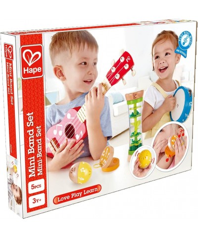 Mini Band Instrument Set | Five Piece Wooden Instrument Music Set for Kids Red $75.17 Kids' Musical Instruments