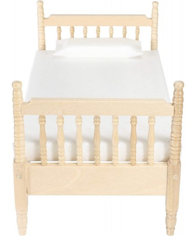 Miniature Dollhouse Bed - Dolls House Furniture Queen Bed- 1/12 Scale (Light-White-Fabric) $30.01 Dollhouse Accessories