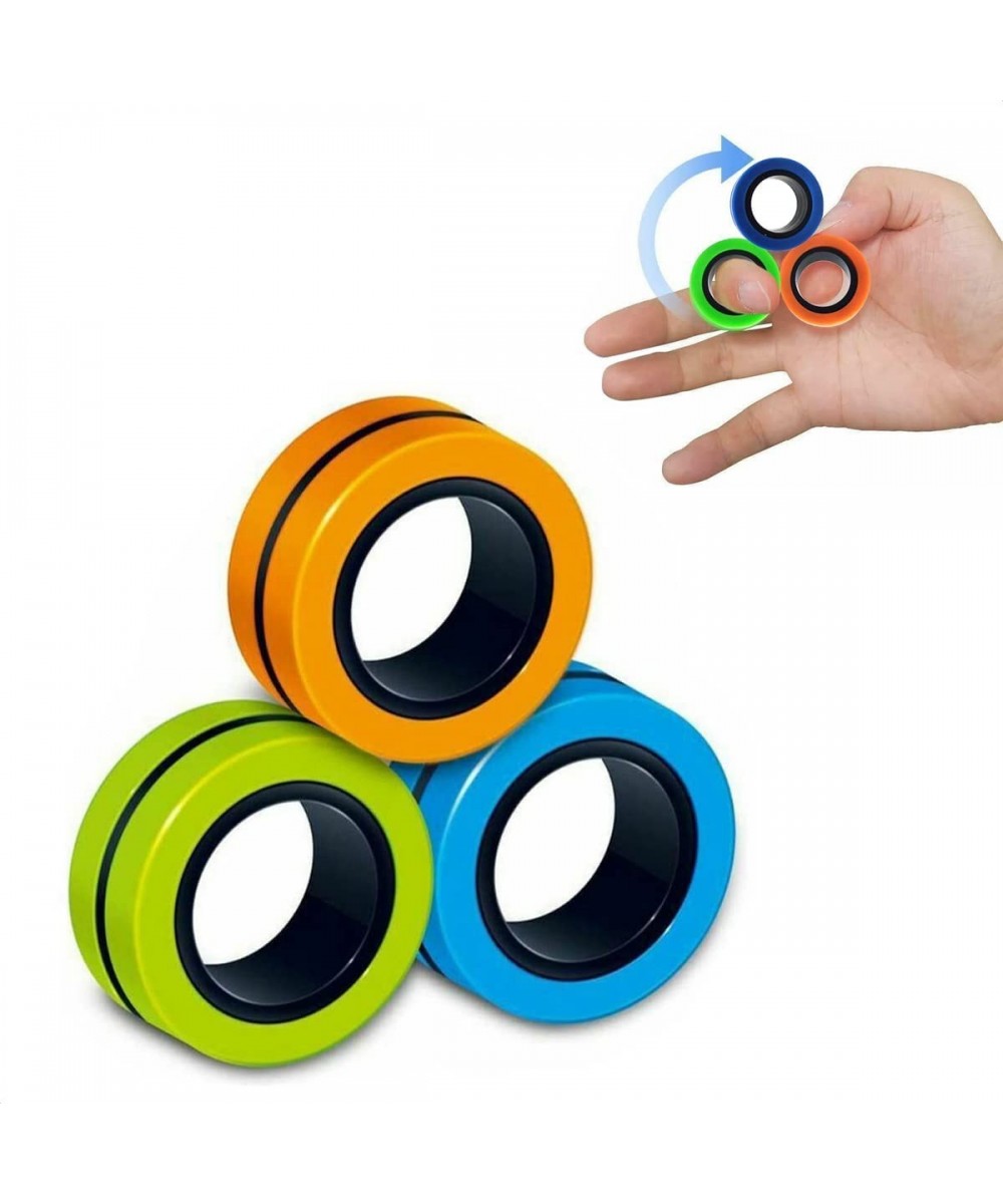 3Pcs Magnetic Rings Fidget Toy - Magnetic Fidget Rings Anxiety Relief Toys for Adults - Fidget Spinner Ring Magnet for Kids a...