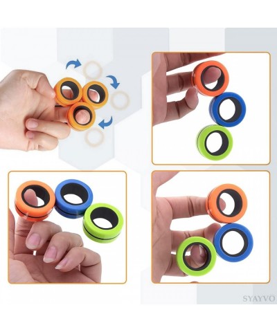 3Pcs Magnetic Rings Fidget Toy - Magnetic Fidget Rings Anxiety Relief Toys for Adults - Fidget Spinner Ring Magnet for Kids a...