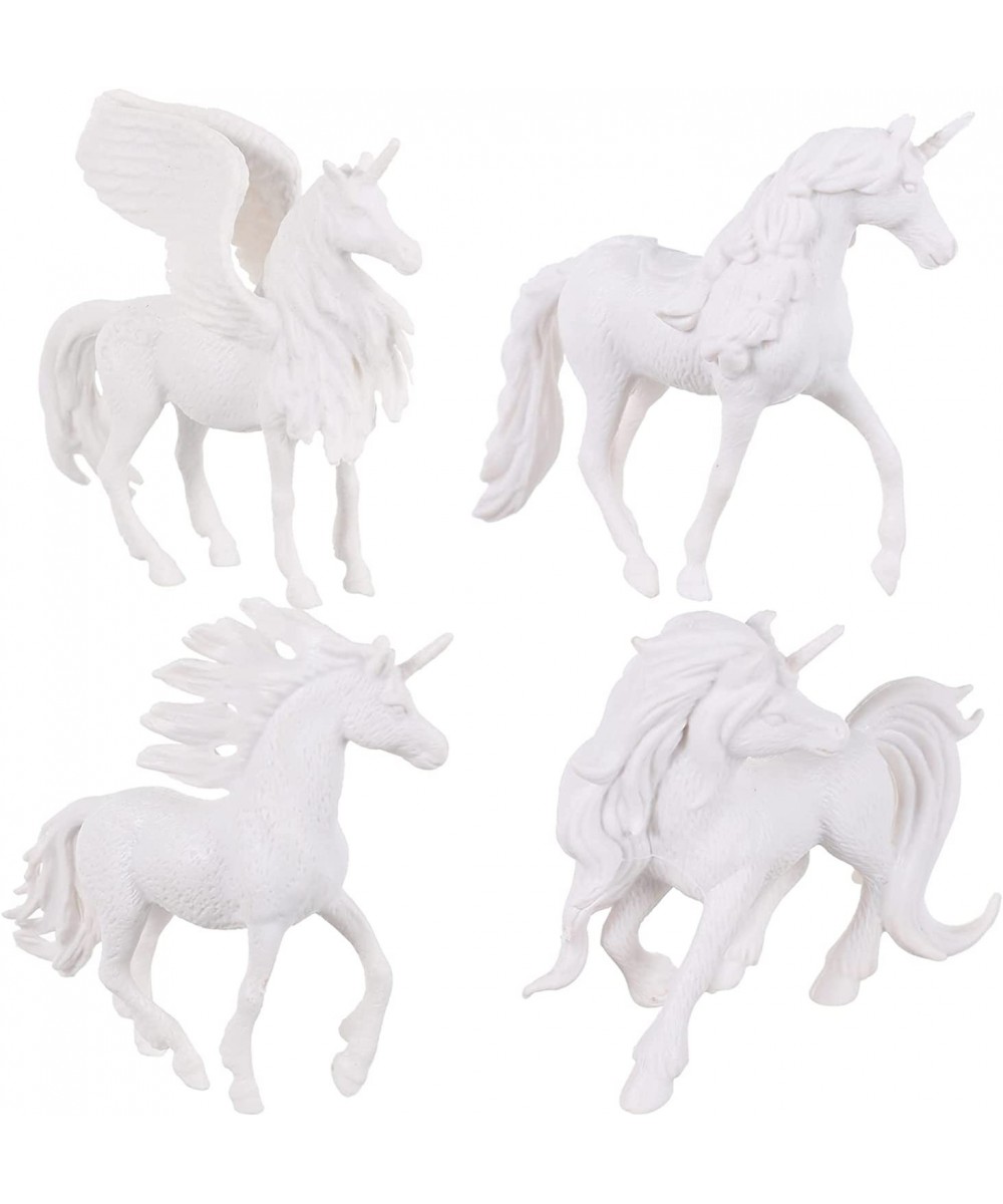 4pcs 3D Painting Unicorn Figurines Set DIY Plastic Craft Animal Sculpture Kit for Kids Unicorn Birthday Party Favors Supplies...