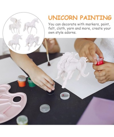 4pcs 3D Painting Unicorn Figurines Set DIY Plastic Craft Animal Sculpture Kit for Kids Unicorn Birthday Party Favors Supplies...