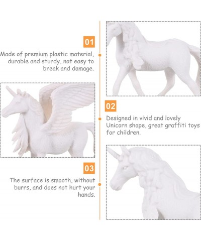 4pcs 3D Painting Unicorn Figurines Set DIY Plastic Craft Animal Sculpture Kit for Kids Unicorn Birthday Party Favors Supplies...