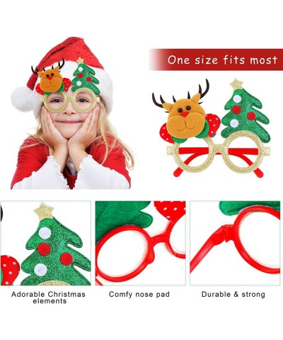 24 Pieces Christmas Glitter Eyeglasses Christmas Eyewear Frame Party Accessory Supplies Antlers Reindeer Snowman Shape for Xm...