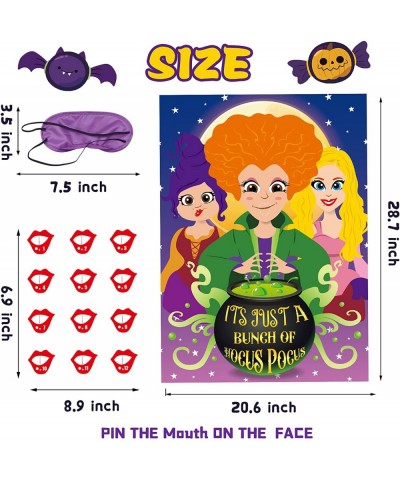 Halloween Party Games Hocus Pocus Pin The Mouth on The Game Reusable Pin Game Hocus Pocus Halloween Party Favor Supplies for ...