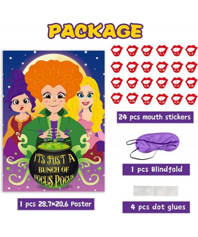 Halloween Party Games Hocus Pocus Pin The Mouth on The Game Reusable Pin Game Hocus Pocus Halloween Party Favor Supplies for ...