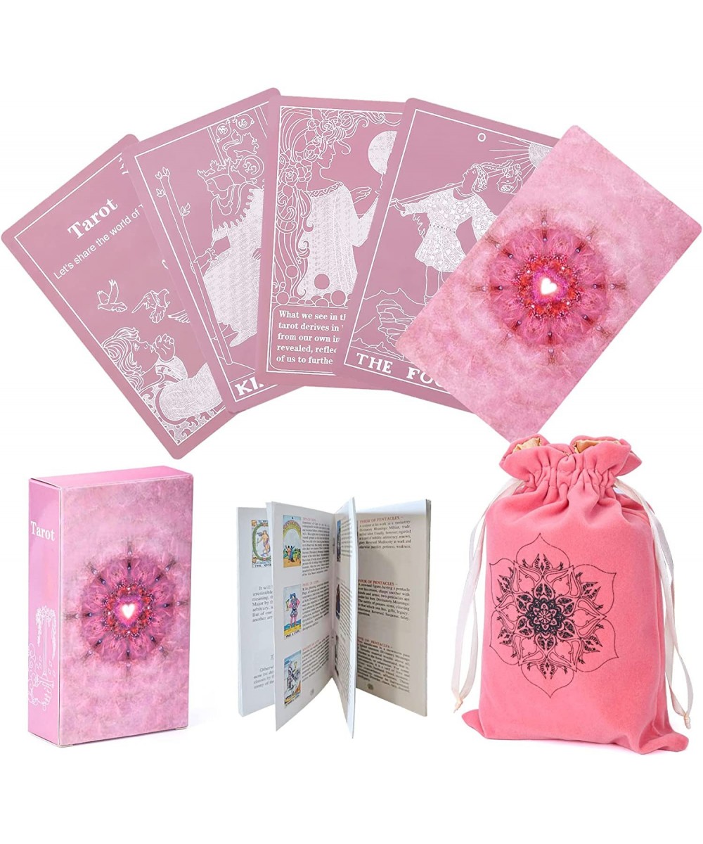 [Upgrade] Classic Pink Tarot Cards with Guidebook-Tarot Cards for Beginners-Learining Tarot Deck with Guidebook(Velvet Tarot ...