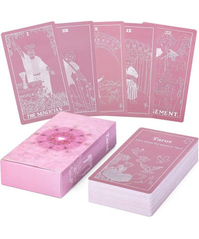 [Upgrade] Classic Pink Tarot Cards with Guidebook-Tarot Cards for Beginners-Learining Tarot Deck with Guidebook(Velvet Tarot ...