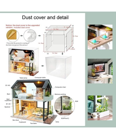 Dollhouse Miniature with Furniture DIY Dollhouse Kit with Dust Proof and Music Movement 1:24 Scale Creative Room Gift Idea fo...