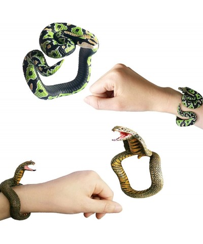 2PCS Halloween Snake Wristband Simulation Cobra Green Anaconda Bracelet Halloween Tricky Prank Toys for April Fools Day Hallo...