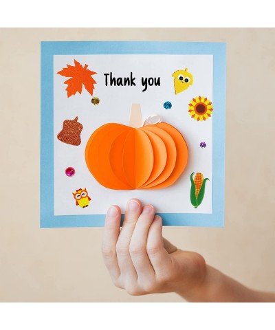 451 Pcs Assorted Fall Thanksgiving Stickers Bulk Self-Adhesive Autumn Pumpkin Maple Leaf Owl Felt Stickers Foam Stickers Goog...