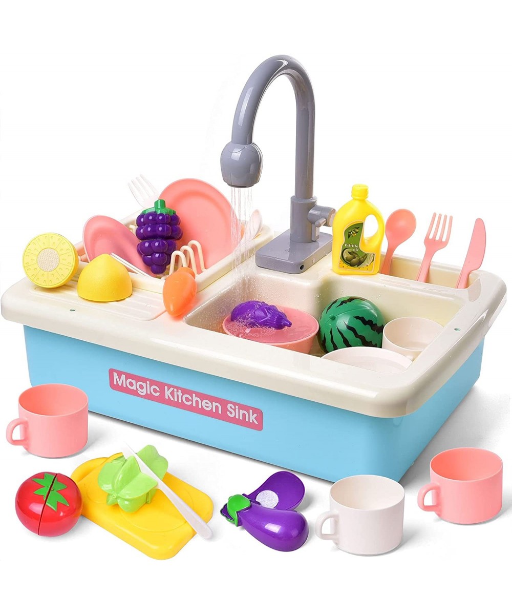 Pretend Play Kitchen Sink Toys with Play Cutting Food Water Toys Kitchen Set for Kids Play Kitchen Toys Toddler Kitchen Plays...