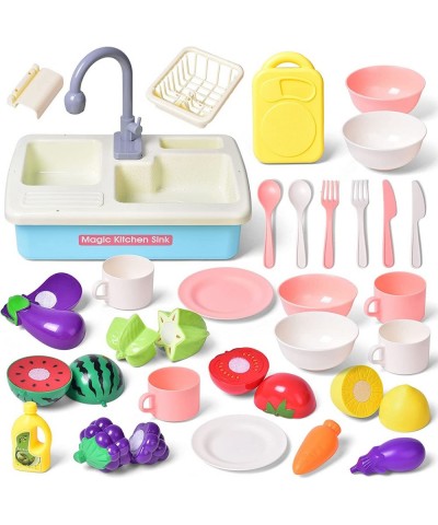 Pretend Play Kitchen Sink Toys with Play Cutting Food Water Toys Kitchen Set for Kids Play Kitchen Toys Toddler Kitchen Plays...