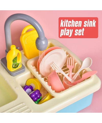 Pretend Play Kitchen Sink Toys with Play Cutting Food Water Toys Kitchen Set for Kids Play Kitchen Toys Toddler Kitchen Plays...