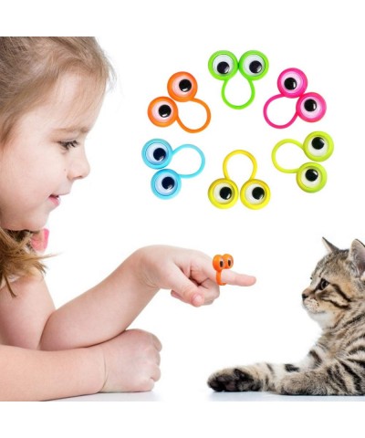 100 Pcs Eye Finger Puppets Googly Eyes Rings Funny Novelty Eyeball Ring 6 Colors for Party Favor $26.30 Finger Puppets