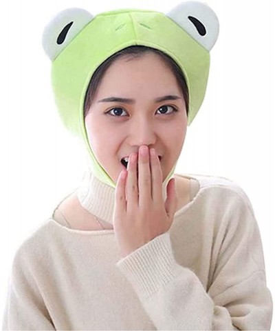 Cute Furry Rabbit Head Cap with Ears Short-Pile Velour Warm Cap Cartoon Bunny Hats Earflap $20.70 Kids' Party Hats