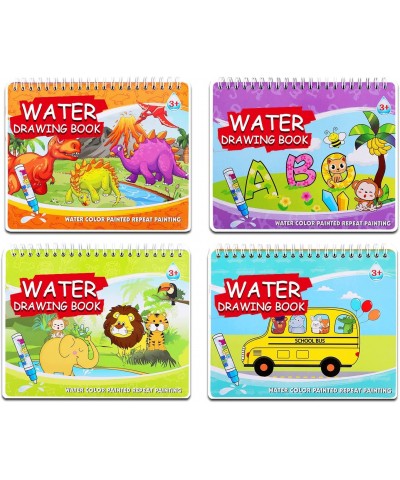 4 Pack Water Drawing Book Water Coloring & Doodle Book Reusable Water Reveal Activity Books for Kid Painting Color Wonder Col...