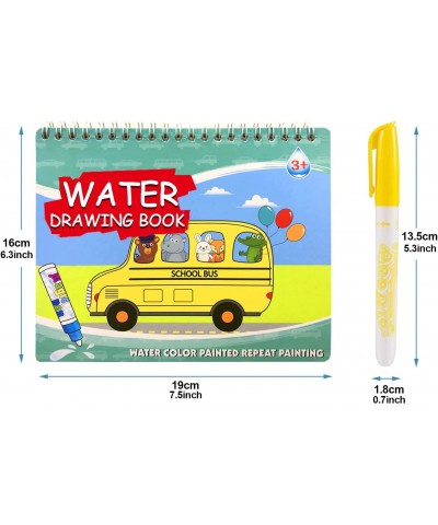 4 Pack Water Drawing Book Water Coloring & Doodle Book Reusable Water Reveal Activity Books for Kid Painting Color Wonder Col...