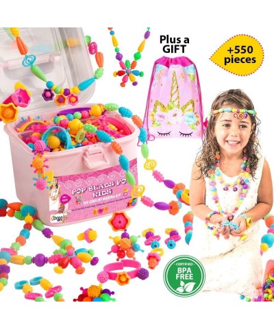 Pop Beads Jewelry Making Kit for Girls 550+ Piece Set Pop Beads for Girls Ages 3 and Up Fun and Colorful Snap Beads Bracelet ...