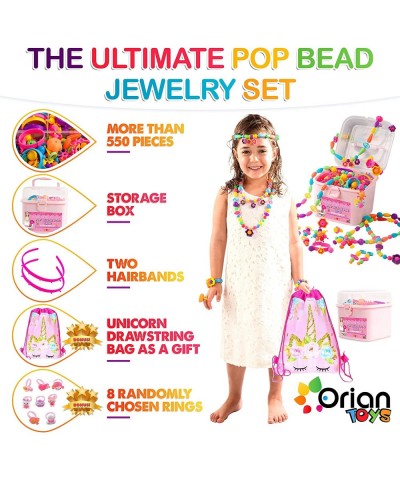 Pop Beads Jewelry Making Kit for Girls 550+ Piece Set Pop Beads for Girls Ages 3 and Up Fun and Colorful Snap Beads Bracelet ...