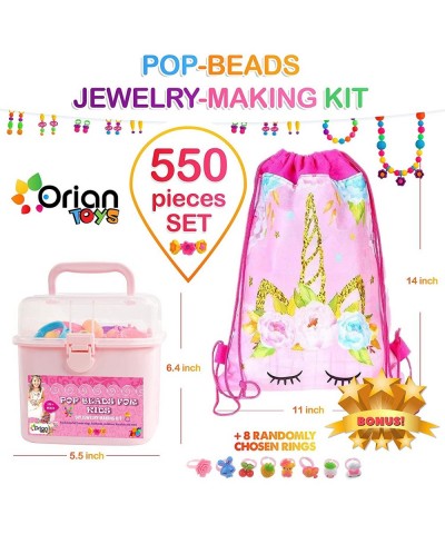 Pop Beads Jewelry Making Kit for Girls 550+ Piece Set Pop Beads for Girls Ages 3 and Up Fun and Colorful Snap Beads Bracelet ...