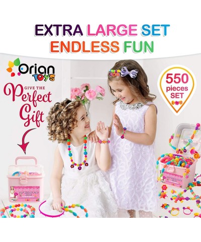 Pop Beads Jewelry Making Kit for Girls 550+ Piece Set Pop Beads for Girls Ages 3 and Up Fun and Colorful Snap Beads Bracelet ...