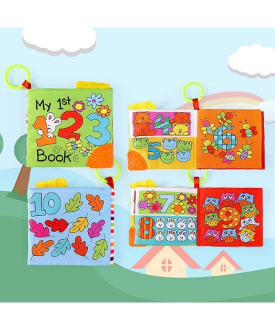 Baby Soft Books with Teether and Crinkle Paper 7pcs Waterproof Bath Book First Year Book for Learning Numbers and Alphabets a...