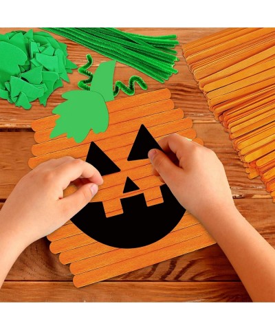 24 Sets Pumpkin Crafts Kits Halloween Crafts Fall Kids Crafts DIY Pumpkin Ornaments Decorations Art Sets Wooden Sticks Pumpki...