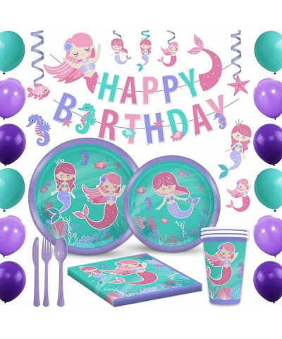 New Girl Birthday Party Supplies and Decorations Kit - Paper Plates Napkins BPA Free Cups Table Cloth Happy Birthday Banner B...