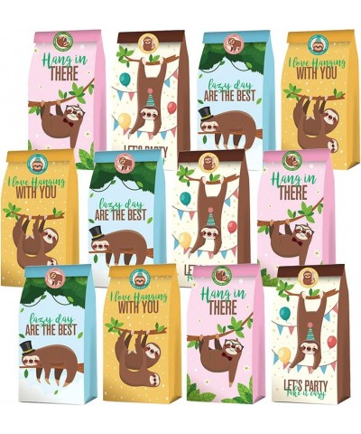 24 Pack Sloth Party Favor Bags - Jungle Animal Sloth Birthday Party Supplies for Kids Sloth Treat Goodie Bags Cute Animal Can...