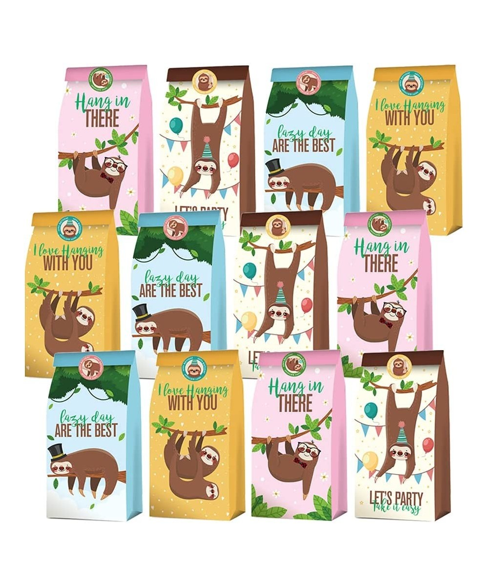 24 Pack Sloth Party Favor Bags - Jungle Animal Sloth Birthday Party Supplies for Kids Sloth Treat Goodie Bags Cute Animal Can...