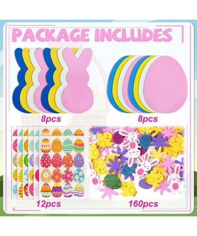 188pcs Easter Foam Stickers Set - Foam Easter Bunny Foam Eggs Preschool Easter Crafts for Kids Ages 4-8 Fun Home Activities D...