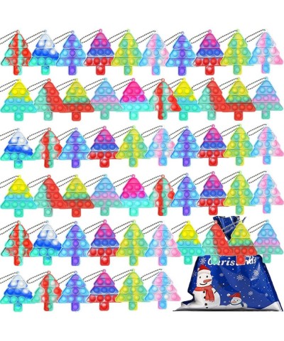 56pcs Mini Pop Pine Tree Fidget Toys Pack Push Bubble Pop Keychain Toy Anxiety Stress Relief Simple Hand Toys Silicone Squeez...