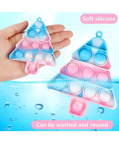 56pcs Mini Pop Pine Tree Fidget Toys Pack Push Bubble Pop Keychain Toy Anxiety Stress Relief Simple Hand Toys Silicone Squeez...