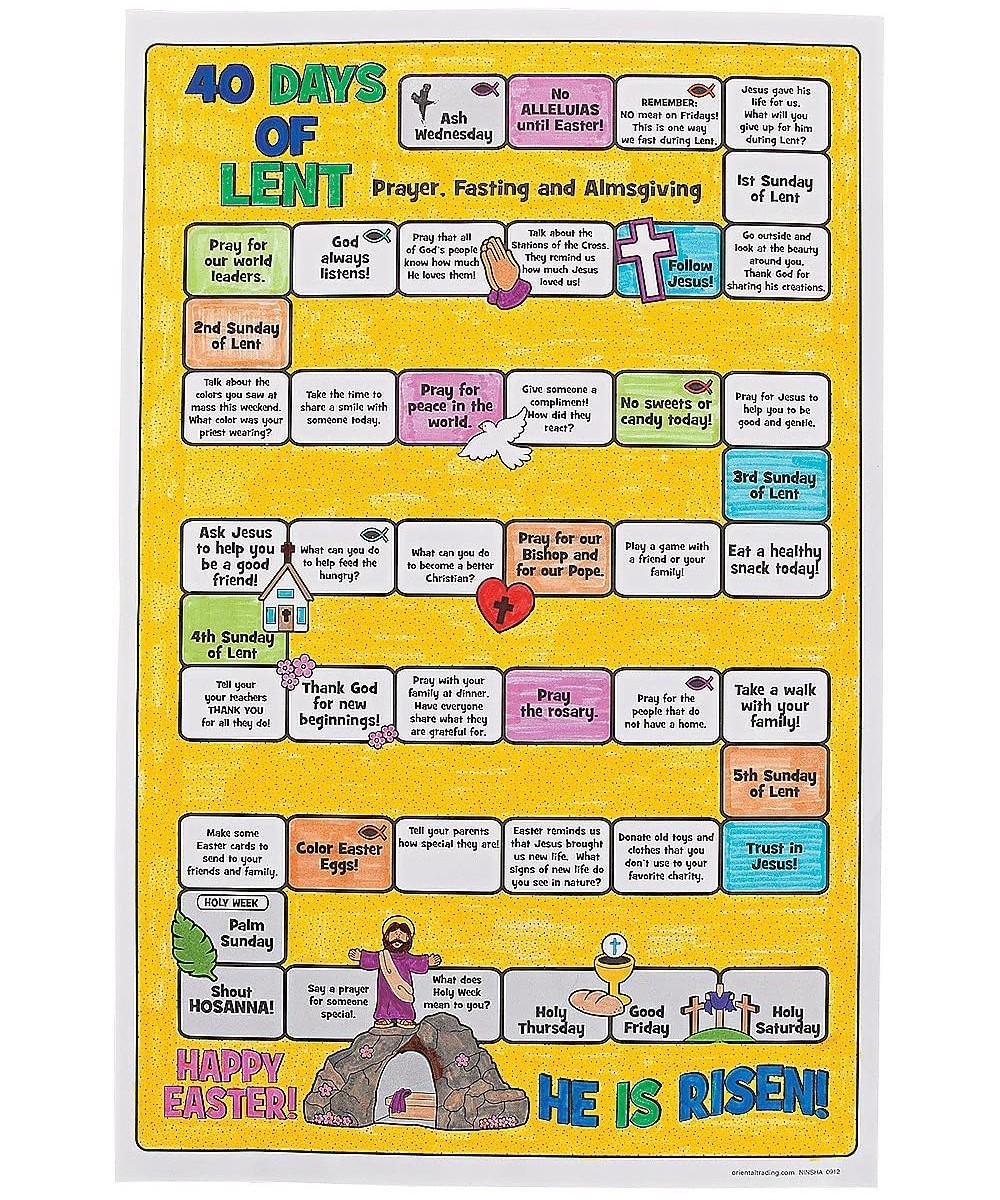 Color Your Own 40 Days to Lent Countdown Poster - Crafts for Kids and Fun Home Activities $31.52 Craft Kits